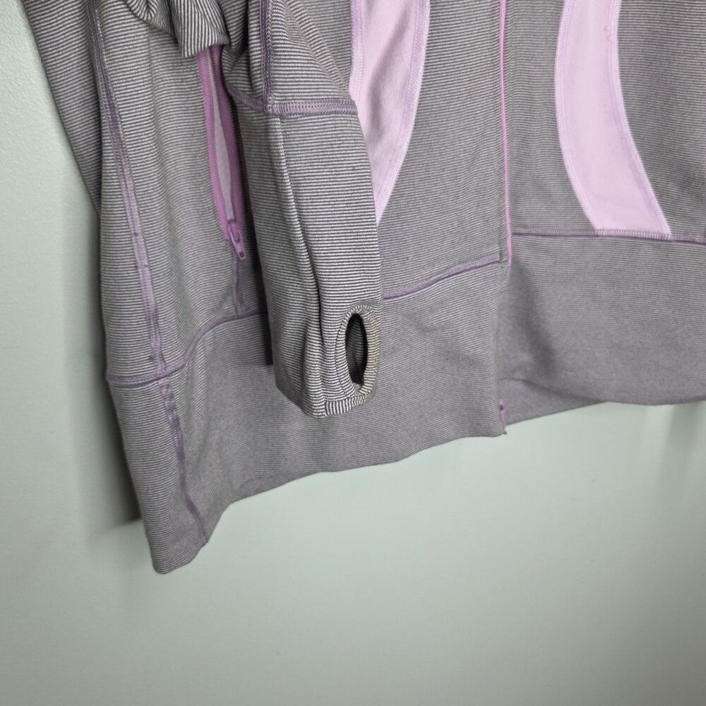 Lululemon Jacket Women 10 Purple Stride Hood Performance Active Wick Yoga Casual - Picture 5 of 6